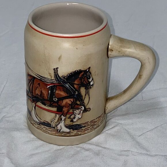 Budweiser Clydesdales Training Hitch Vintage 1991 Anheuser Busch Ceramic Stein - Picture 3 of 8